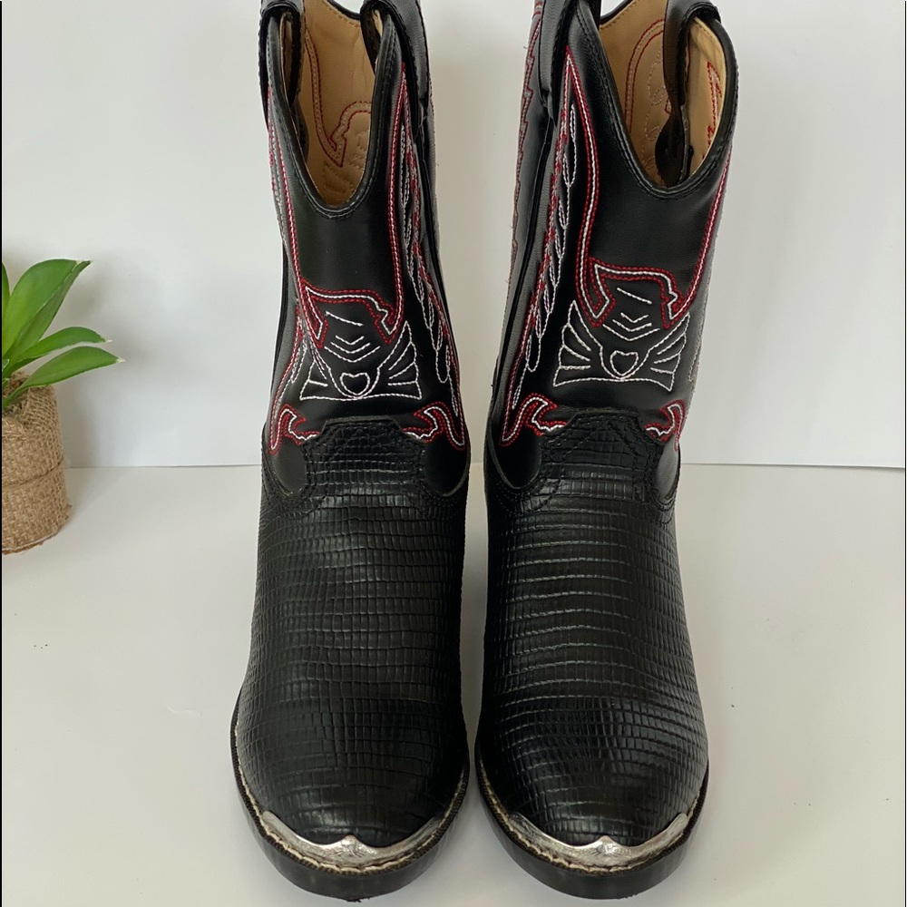 Durango Boots Black Lizard Print Western kids 3 - Picture 2 of 8